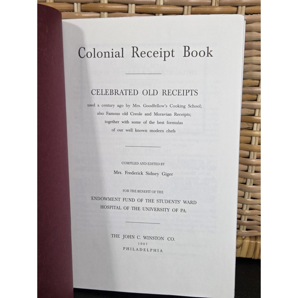 The Colonial Receipt Book: Celebrated Old Receipts Booklet Reprint 1995 - Picture 2 of 8